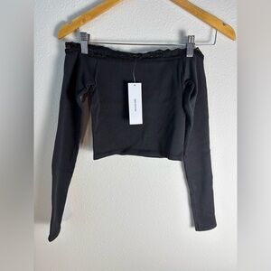 Urban Outfitters top black / noir long sleeve size XS NWT